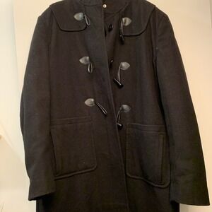 Pure Alfred Sung Women's Black 50% Wool Dress Coat - Large